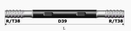 D39 extensão Rod 1220mm ISO9001 do bocado de broca do núcleo do diâmetro 39mm Hdd